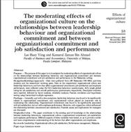 مقاله ترجمه شده با عنوان اثرات متعادل کننده‌ فرهنگ سازماني بر روابط ميان رفتار رهبري